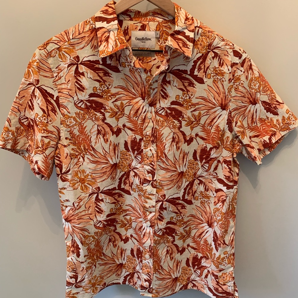 Men’s Tropical Print Goodfellow Shirt - Sz Small